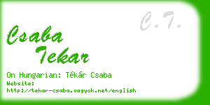 csaba tekar business card